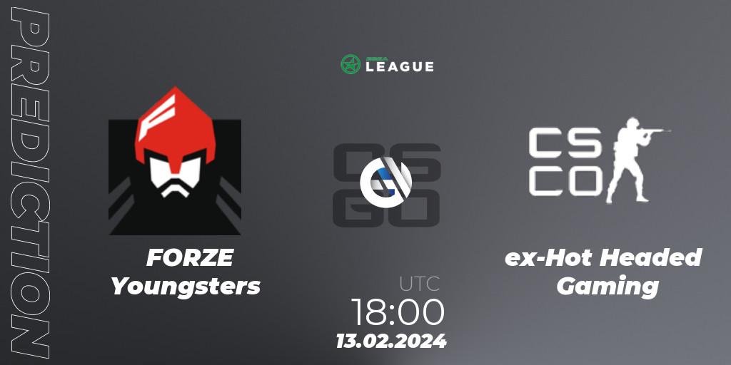 FORZE Youngsters - ex-Hot Headed Gaming: ennuste. 13.02.2024 at 18:00, Counter-Strike (CS2), ESEA Season 48: Advanced Division - Europe