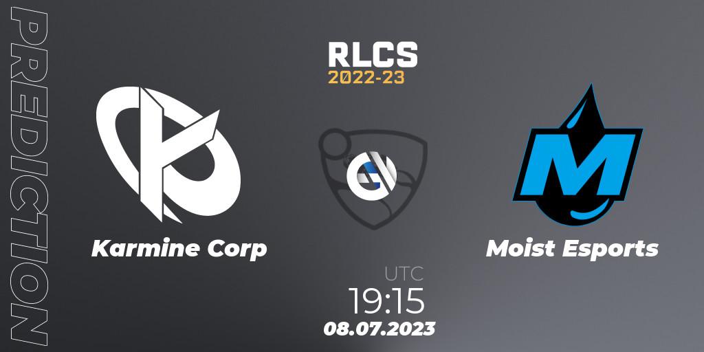 Karmine Corp - Moist Esports: ennuste. 08.07.2023 at 18:00, Rocket League, RLCS 2022-23 Spring Major
