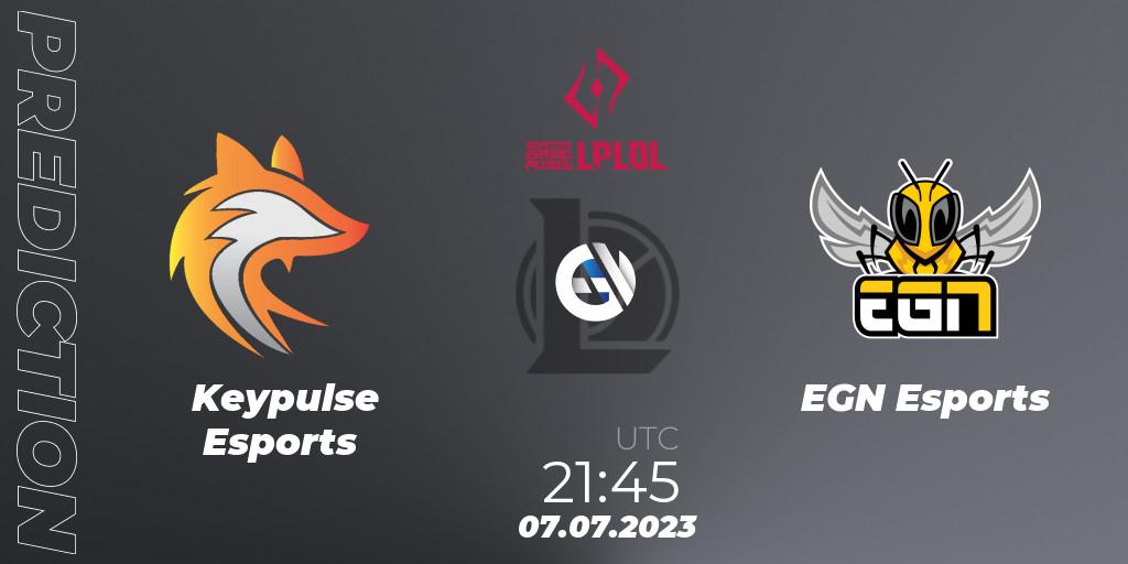 Keypulse Esports - EGN Esports: ennuste. 07.07.2023 at 21:45, LoL, LPLOL Split 2 2023 - Group Stage