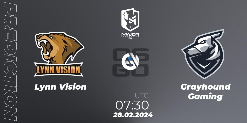 Lynn Vision - Grayhound Gaming: ennuste. 28.02.24, CS2 (CS:GO), PGL CS2 Major Copenhagen 2024 Asia RMR