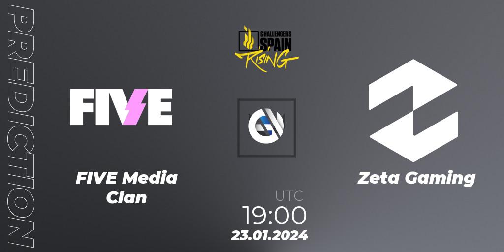 FIVE Media Clan - Zeta Gaming: ennuste. 23.01.2024 at 18:00, VALORANT, VALORANT Challengers 2024 Spain: Rising Split 1