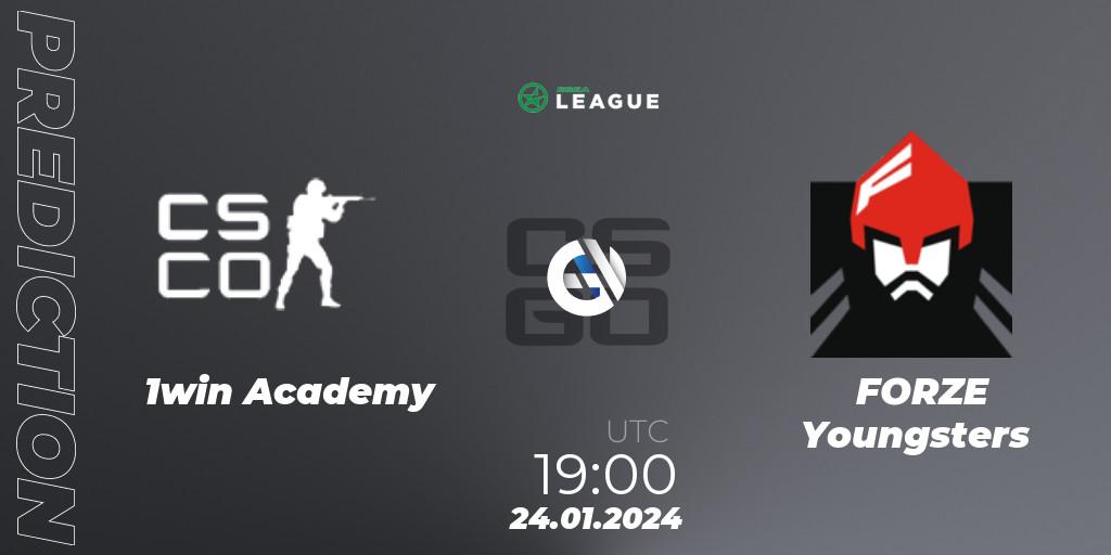 1win Academy - FORZE Youngsters: ennuste. 27.01.2024 at 17:00, Counter-Strike (CS2), ESEA Season 48: Advanced Division - Europe