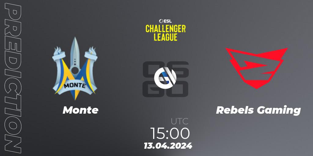 Monte - Rebels Gaming: ennuste. 13.04.24, CS2 (CS:GO), ESL Challenger League Season 47: Europe