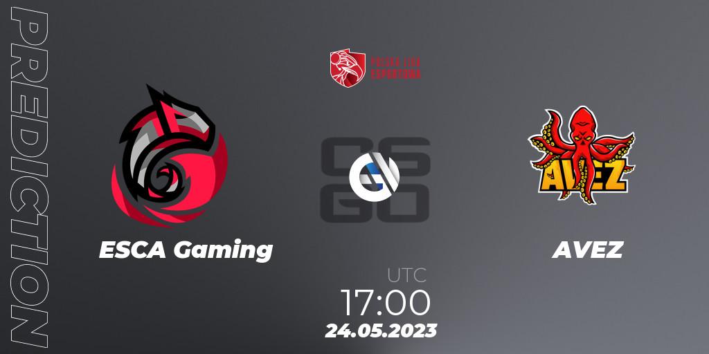 ESCA Gaming - AVEZ: ennuste. 24.05.2023 at 17:00, Counter-Strike (CS2), Polish Esports League 2023 Split 2