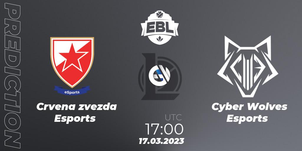 Crvena zvezda Esports - Cyber Wolves Esports: ennuste. 17.03.2023 at 17:00, LoL, EBL Season 12 - Playoffs