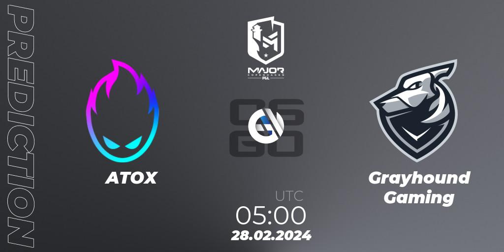 ATOX - Grayhound Gaming: ennuste. 28.02.24, CS2 (CS:GO), PGL CS2 Major Copenhagen 2024 Asia RMR
