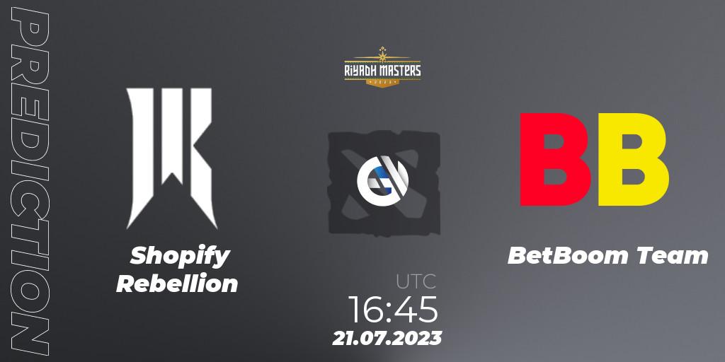 Shopify Rebellion - BetBoom Team: ennuste. 21.07.2023 at 17:31, Dota 2, Riyadh Masters 2023 - Group Stage
