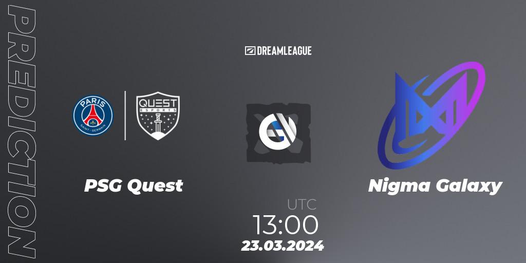 PSG Quest - Nigma Galaxy: ennuste. 23.03.24, Dota 2, DreamLeague Season 23: MENA Closed Qualifier