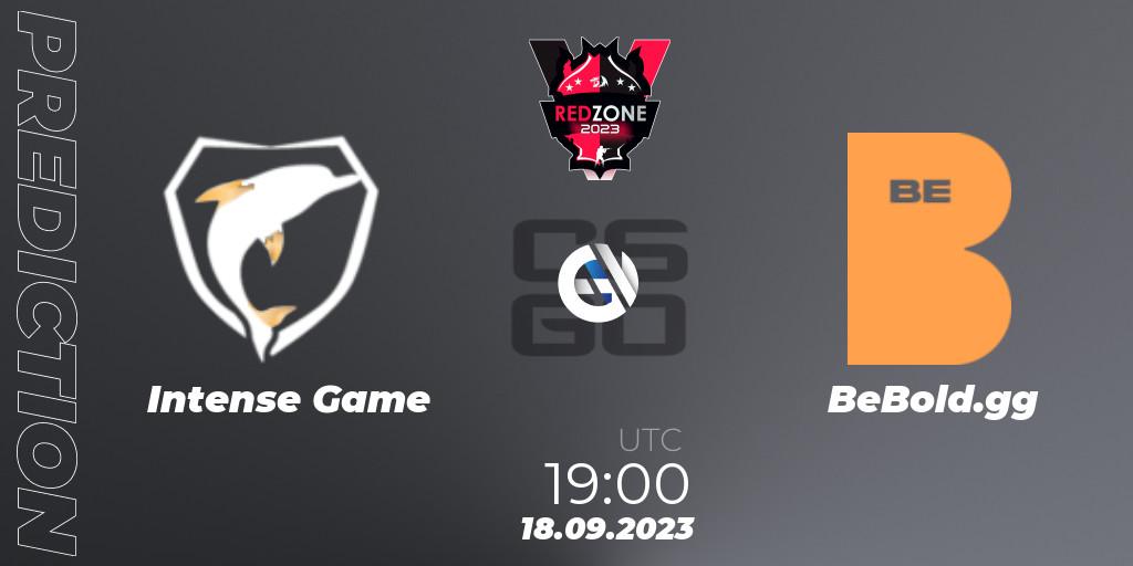 Intense Game - BeBold.gg: ennuste. 20.09.2023 at 17:00, Counter-Strike (CS2), RedZone PRO League 2023 Season 6