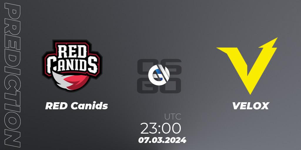 RED Canids - VELOX: ennuste. 07.03.2024 at 23:05, Counter-Strike (CS2), RES Latin American Series #2