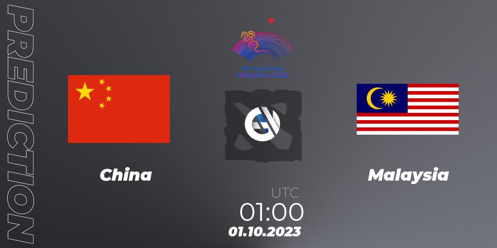 China - Malaysia: ennuste. 01.10.2023 at 01:00, Dota 2, 2022 Asian Games