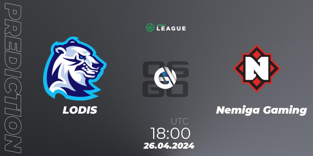 LODIS - Nemiga Gaming: ennuste. 06.05.2024 at 18:00, Counter-Strike (CS2), ESEA Season 49: Advanced Division - Europe