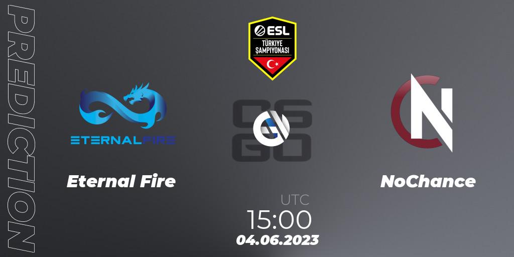 Eternal Fire - NoChance: ennuste. 04.06.23, CS2 (CS:GO), ESL Turkey Championship Season 12