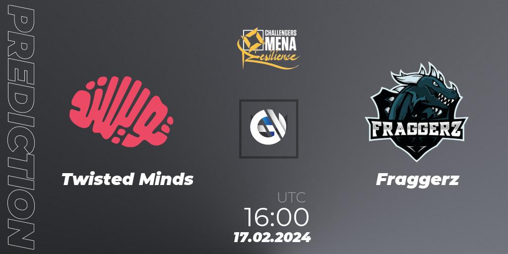 Twisted Minds - Fraggerz: ennuste. 17.02.2024 at 16:00, VALORANT, VALORANT Challengers 2024 MENA: Resilience Split 1 - GCC and Iraq