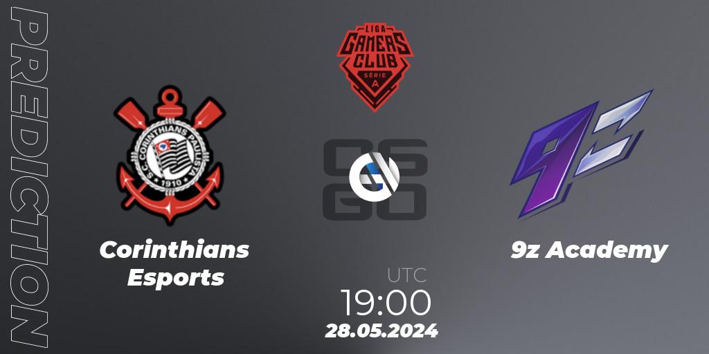Corinthians Esports - 9z Academy: ennuste. 28.05.2024 at 22:00, Counter-Strike (CS2), Gamers Club Liga Série A: May 2024