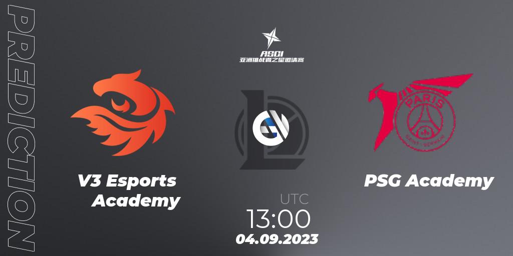 V3 Esports Academy - PSG Academy: ennuste. 04.09.2023 at 13:25, LoL, Asia Star Challengers Invitational 2023