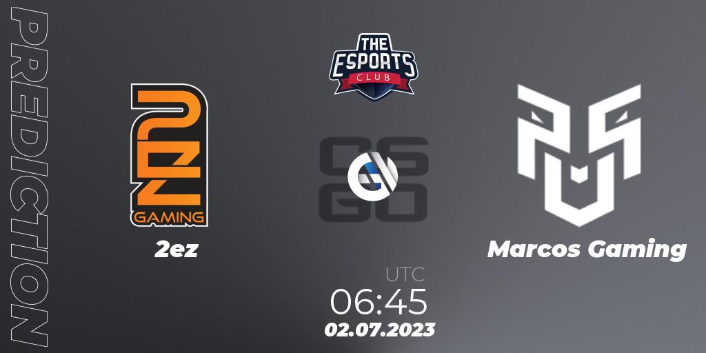 2ez - Marcos Gaming: ennuste. 02.07.2023 at 07:45, Counter-Strike (CS2), TEC Arena Connect Pune 2023