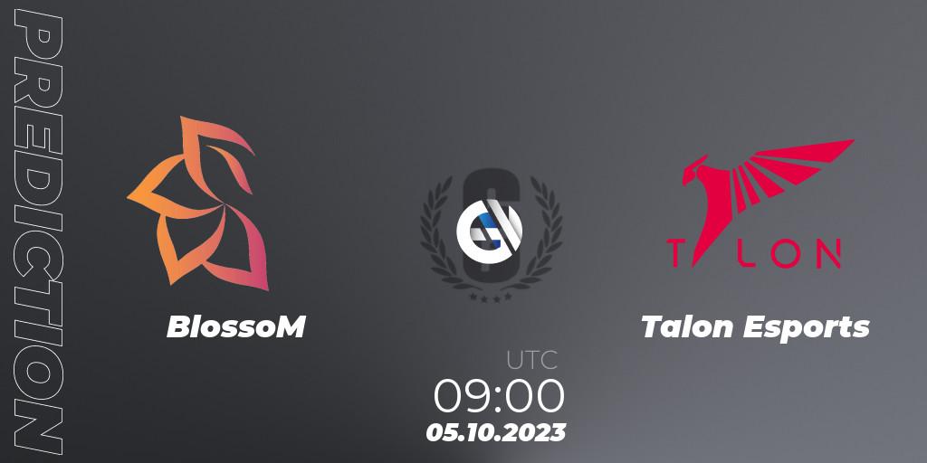 BlossoM - Talon Esports: ennuste. 05.10.2023 at 09:00, Rainbow Six, South Korea League 2023 - Stage 2 - Last Chance Qualifiers