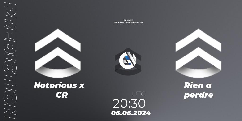 Notorious x CR - Rien a perdre: ennuste. 06.06.2024 at 19:30, Call of Duty, Call of Duty Challengers 2024 - Elite 3: EU