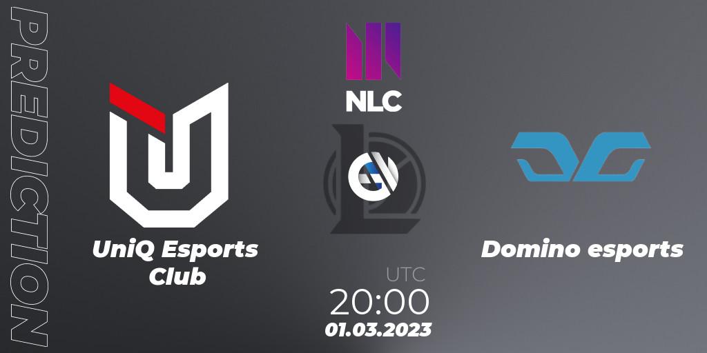 UniQ Esports Club - Domino esports: ennuste. 01.03.2023 at 20:00, LoL, NLC 1st Division Spring 2023