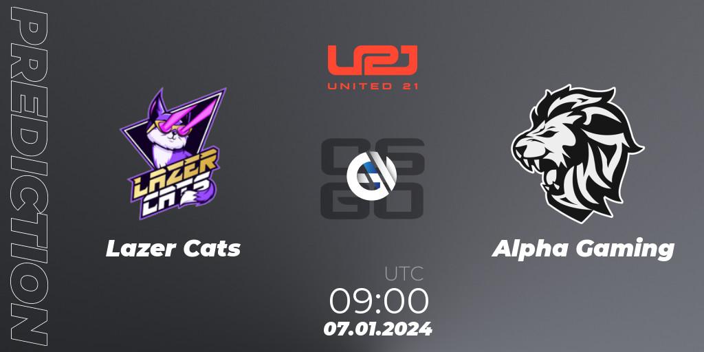 Lazer Cats - Alpha Gaming: ennuste. 07.01.2024 at 09:00, Counter-Strike (CS2), United21 Season 10