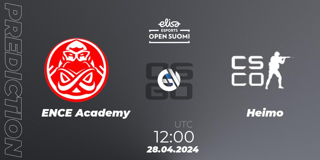 ENCE Academy - Heimo Esports: ennuste. 28.04.24, CS2 (CS:GO), Elisa Open Suomi Season 6