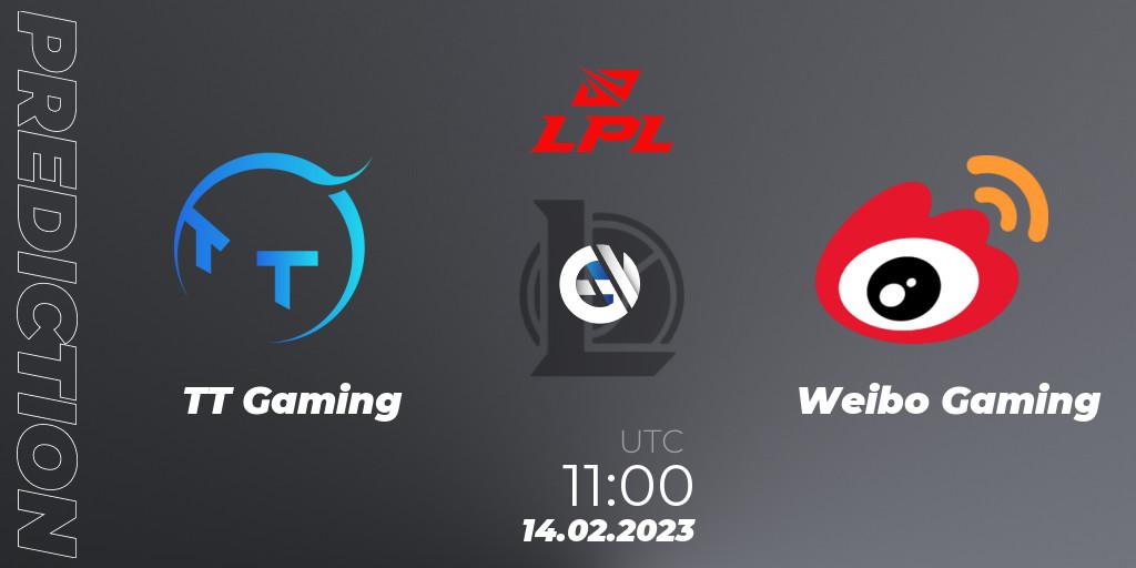 TT Gaming - Weibo Gaming: ennuste. 14.02.2023 at 11:45, LoL, LPL Spring 2023 - Group Stage