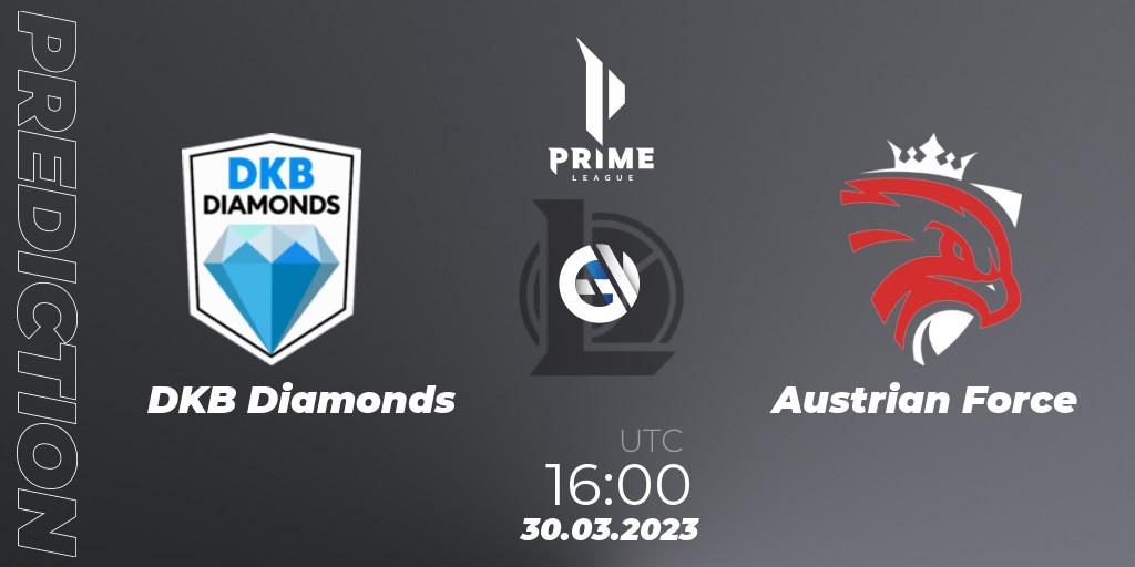 DKB Diamonds - Austrian Force: ennuste. 30.03.23, LoL, Prime League 2nd Division Spring 2023 - Playoffs