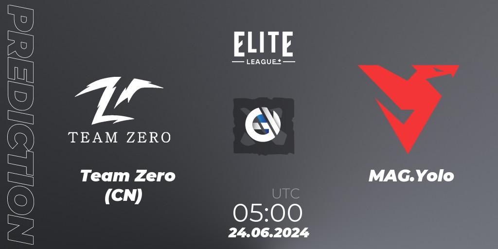 Team Zero (CN) - MAG.Yolo: ennuste. 24.06.2024 at 05:00, Dota 2, Elite League Season 2: China Closed Qualifier