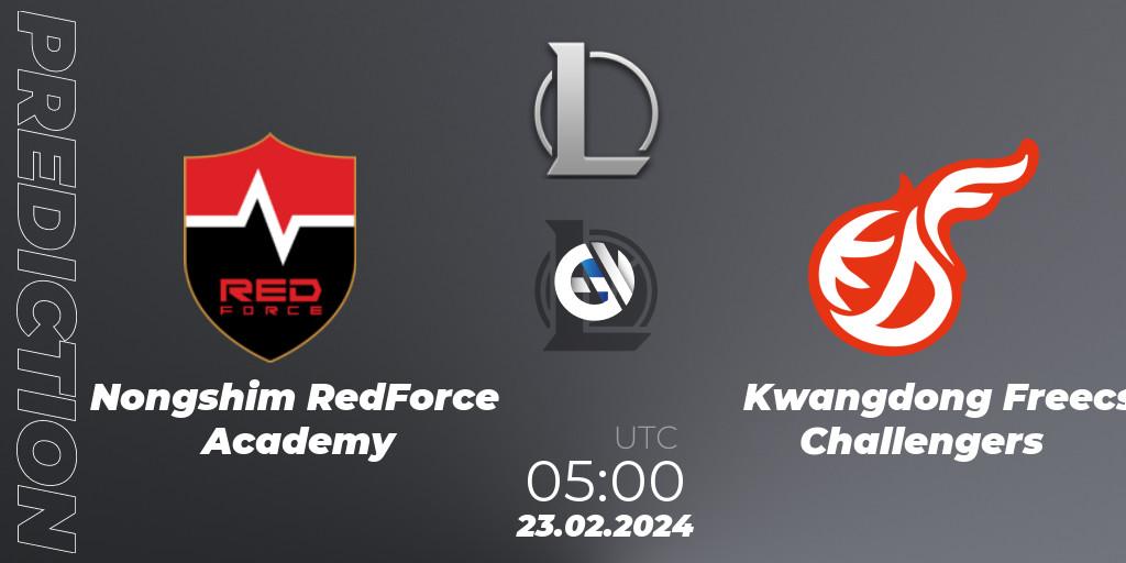 Nongshim RedForce Academy - Kwangdong Freecs Challengers: ennuste. 23.02.24, LoL, LCK Challengers League 2024 Spring - Group Stage