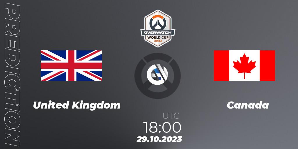United Kingdom - Canada: ennuste. 29.10.2023 at 18:00, Overwatch, Overwatch World Cup 2023