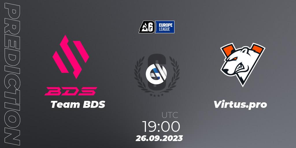 Team BDS - Virtus.pro: ennuste. 26.09.2023 at 19:00, Rainbow Six, Europe League 2023 - Stage 2
