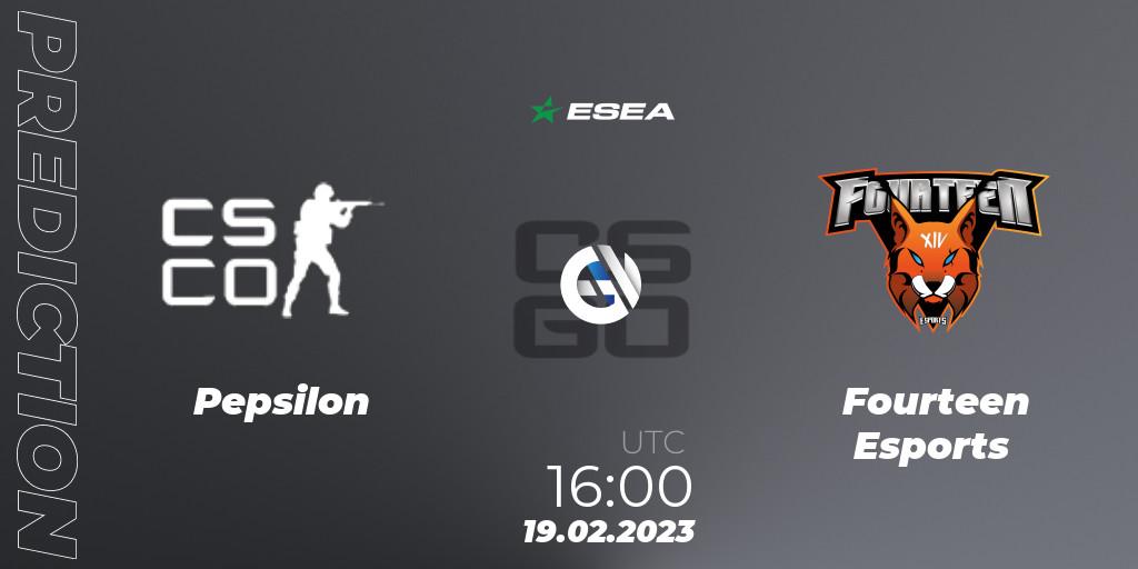Pepsilon - Fourteen Esports: ennuste. 01.03.2023 at 19:00, Counter-Strike (CS2), ESEA Season 44: Advanced Division - Europe