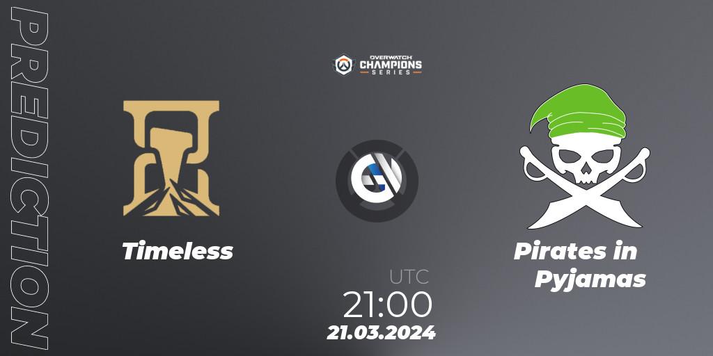 Timeless - Pirates in Pyjamas: ennuste. 21.03.2024 at 21:00, Overwatch, Overwatch Champions Series 2024 - North America Stage 1 Main Event