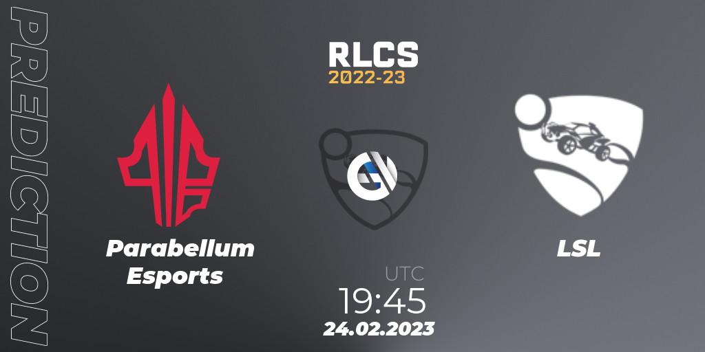 Parabellum Esports - LSL: ennuste. 24.02.23, Rocket League, RLCS 2022-23 - Winter: South America Regional 3 - Winter Invitational