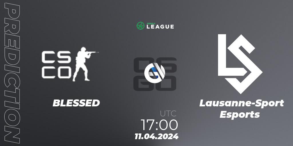 BLESSED - Lausanne-Sport Esports: ennuste. 11.04.2024 at 17:00, Counter-Strike (CS2), ESEA Season 49: Advanced Division - Europe