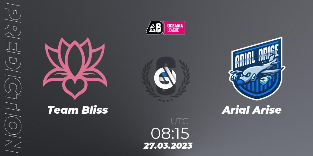Team Bliss - Arial Arise: ennuste. 27.03.23, Rainbow Six, Oceania League 2023 - Stage 1