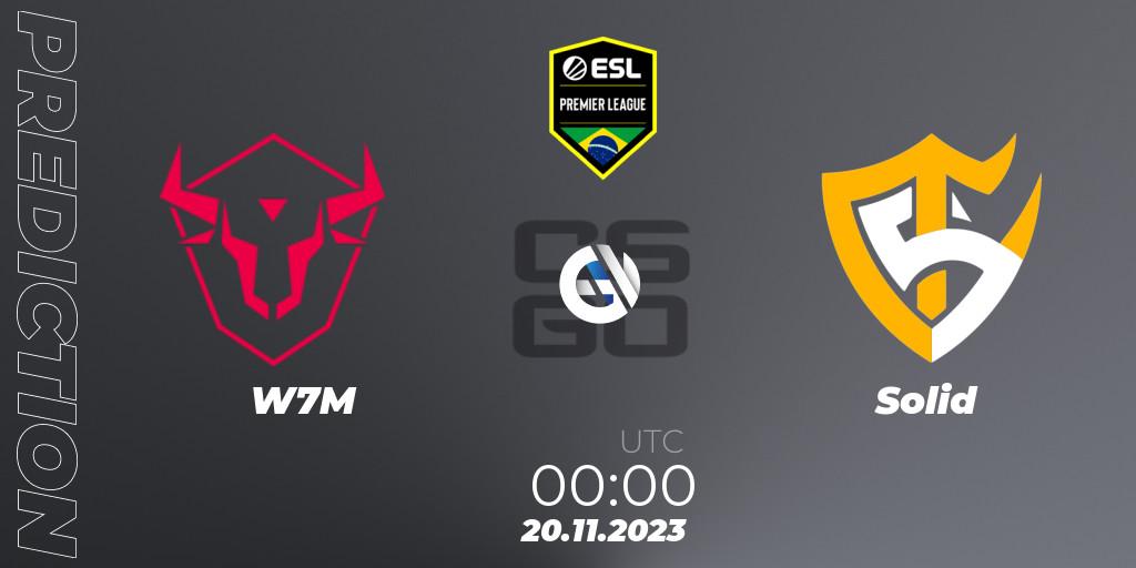 W7M - Solid: ennuste. 20.11.2023 at 00:00, Counter-Strike (CS2), ESL Brasil Premier League Season 15