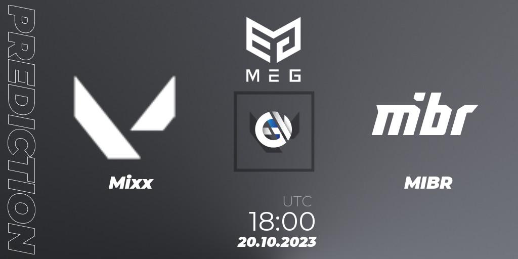 Mixx - MIBR: ennuste. 20.10.2023 at 18:00, VALORANT, Multiplatform Esports Game 2023