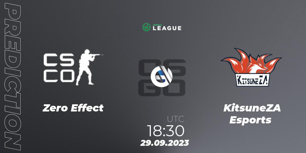 Zero Effect - KitsuneZA Esports: ennuste. 29.09.2023 at 18:30, Counter-Strike (CS2), ESEA Season 46: Open Division - South Africa