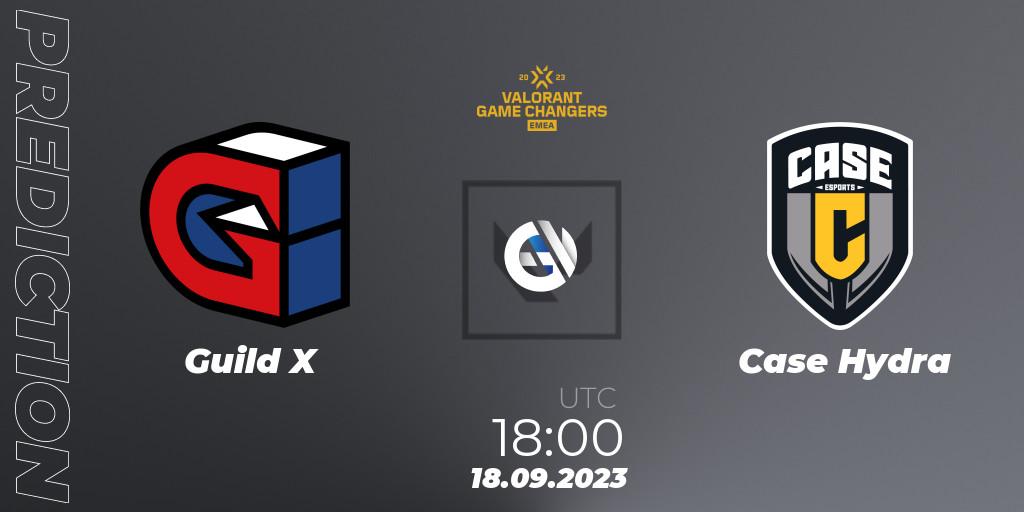 Guild X - Case Hydra: ennuste. 18.09.2023 at 18:00, VALORANT, VCT 2023: Game Changers EMEA Stage 3 - Group Stage