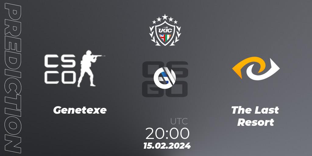 Genetexe - The Last Resort: ennuste. 15.02.2024 at 20:00, Counter-Strike (CS2), UKIC League Season 1: Division 1