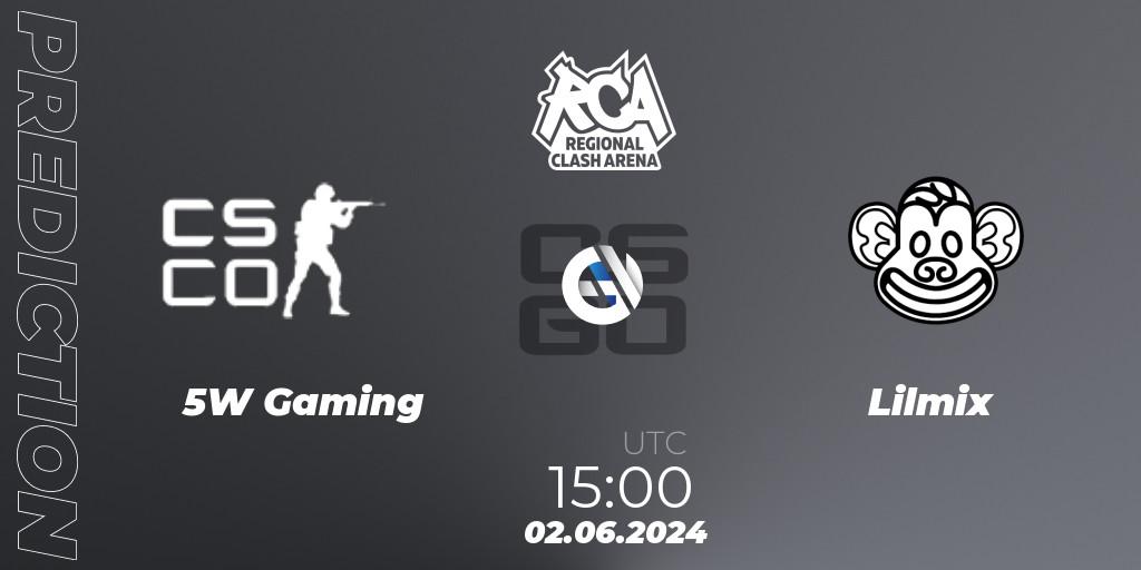 5W Gaming - Lilmix: ennuste. 02.06.2024 at 15:00, Counter-Strike (CS2), Regional Clash Arena Europe: Closed Qualifier