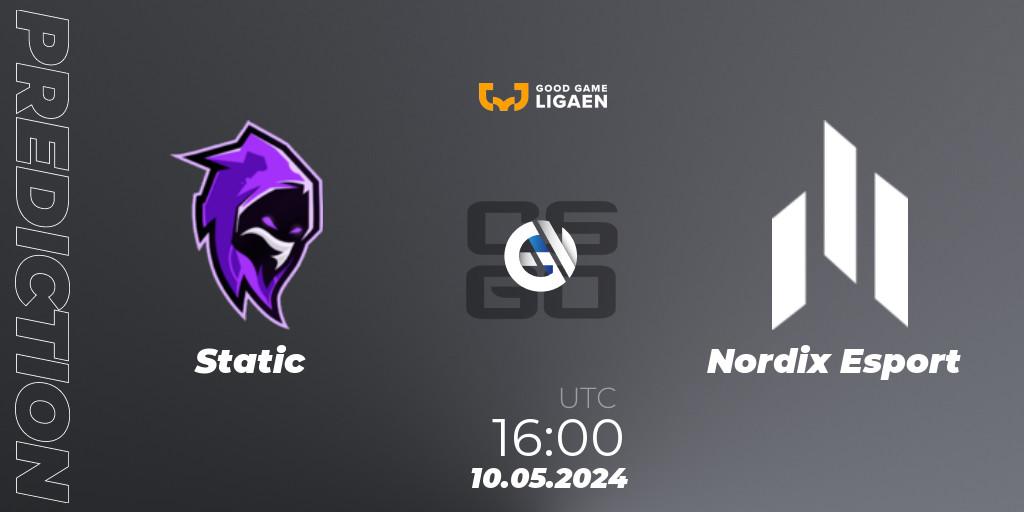 Static - Nordix Esport: ennuste. 10.05.2024 at 16:00, Counter-Strike (CS2), Good Game-ligaen Spring 2024