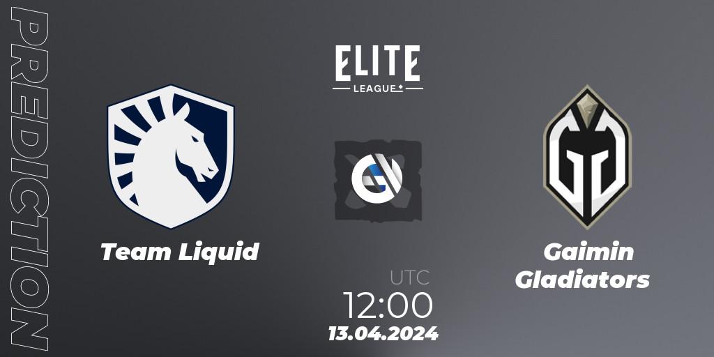 Team Liquid - Gaimin Gladiators: ennuste. 13.04.24, Dota 2, Elite League