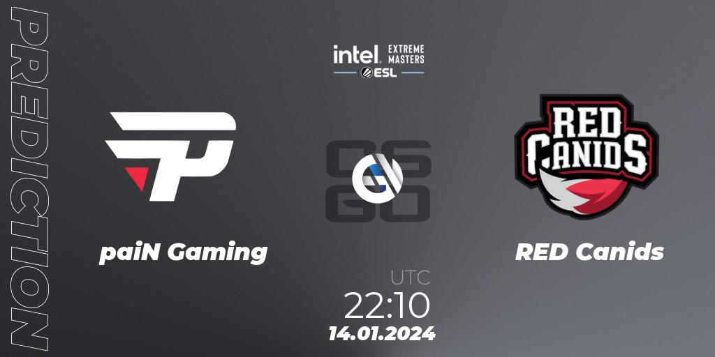 paiN Gaming - RED Canids: ennuste. 14.01.24, CS2 (CS:GO), Intel Extreme Masters China 2024: South American Open Qualifier #1