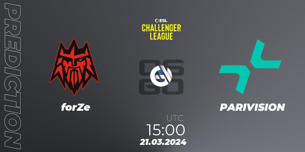 forZe - PARIVISION: ennuste. 21.03.24, CS2 (CS:GO), ESL Challenger League Season 47: Europe