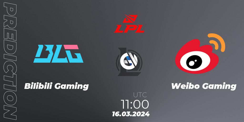 Bilibili Gaming - Weibo Gaming: ennuste. 16.03.24, LoL, LPL Spring 2024 - Group Stage