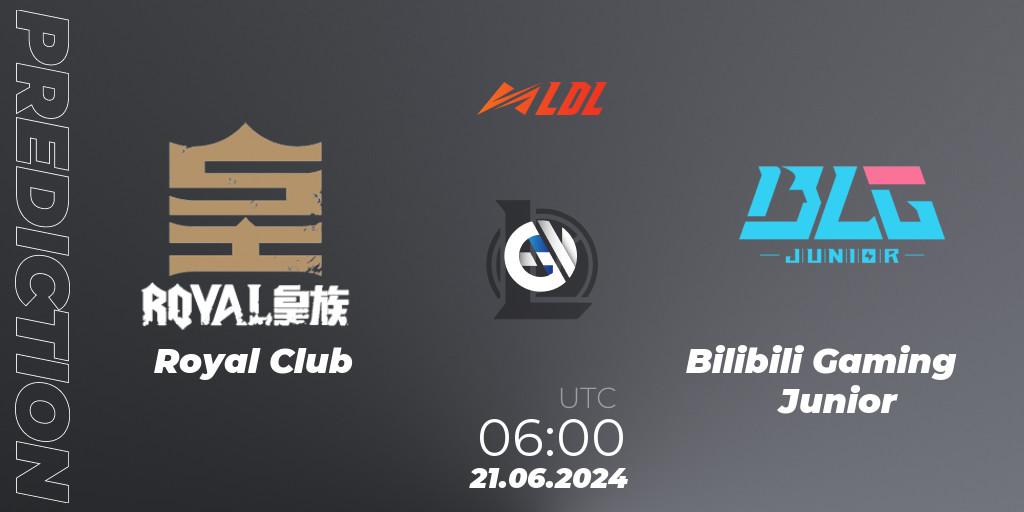 Royal Club - Bilibili Gaming Junior: ennuste. 21.06.2024 at 06:00, LoL, LDL 2024 - Stage 3