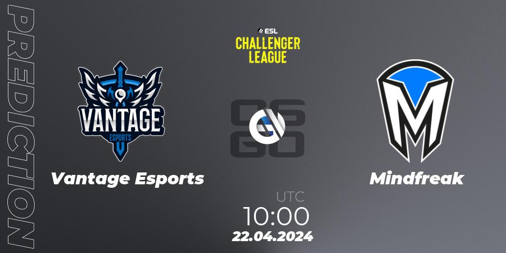 Vantage Esports - Mindfreak: ennuste. 22.04.2024 at 10:00, Counter-Strike (CS2), ESL Challenger League Season 47: Oceania
